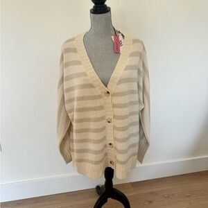 BNWT ANDREE BY UNIT Beige Striped Cardigan